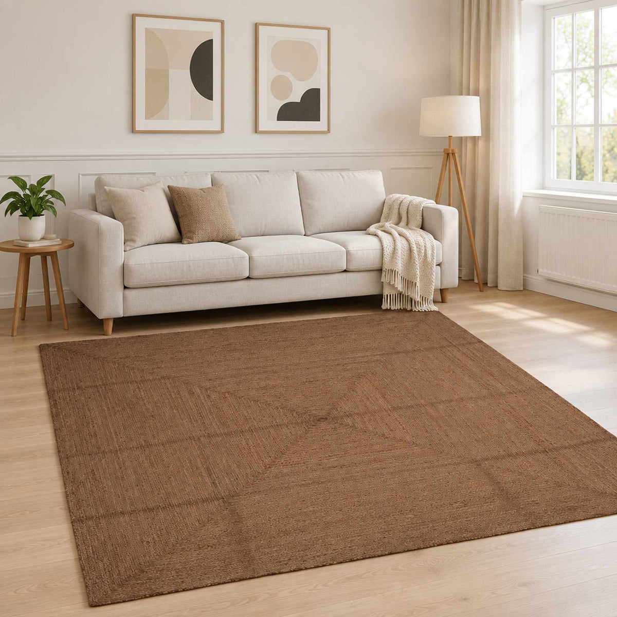 Gebied Tapijt Grijs 240 x 240 cm Jute is nu te koop bij PeponiXL, paradijselijk wonen!