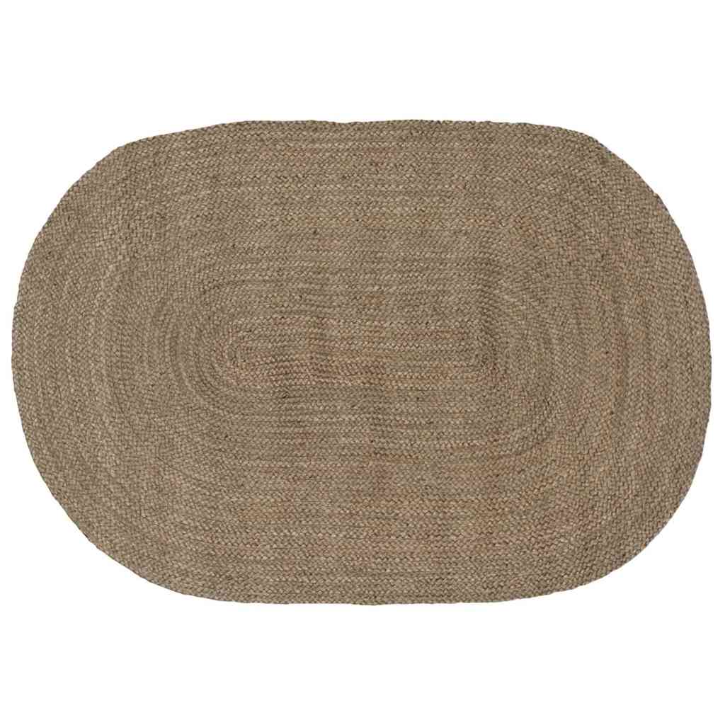 Vloerkleden Ovaal Grijs 122 x 183 cm Jute is nu te koop bij PeponiXL, paradijselijk wonen!