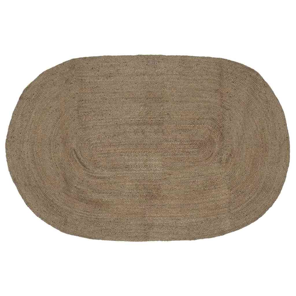 Vloerkleden Ovaal Grijs 152 x 245 cm Jute is nu te koop bij PeponiXL, paradijselijk wonen!