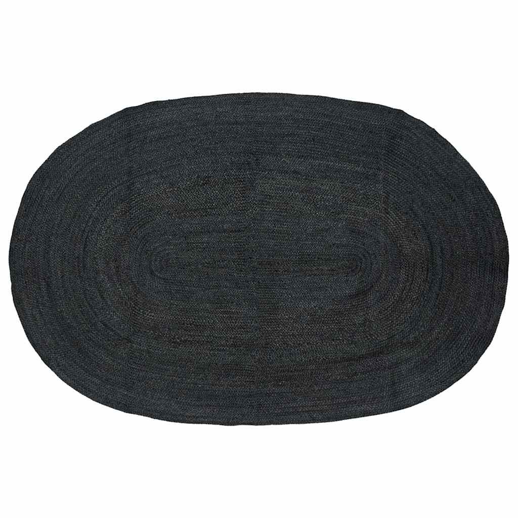 Vloerkleden Ovaal Zwart 152 x 245 cm Jute is nu te koop bij PeponiXL, paradijselijk wonen!