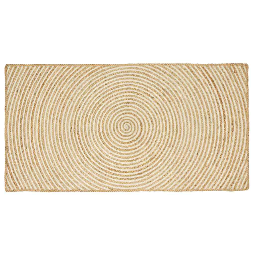 Vloerkleed Natuurlijk en Wit 80 x 150 cm Jute is nu te koop bij PeponiXL, paradijselijk wonen!