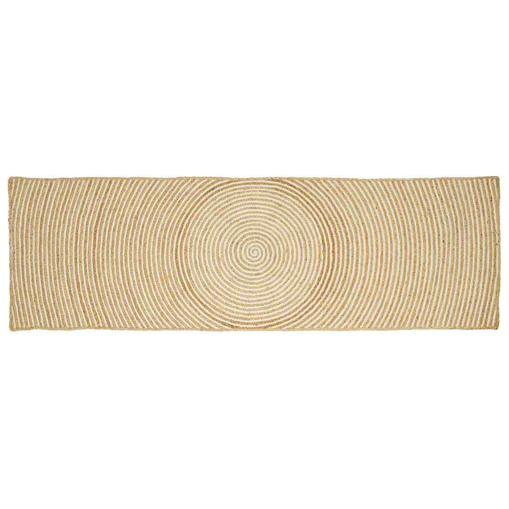 Vloerkleed Natuurlijk en Wit 80 x 300 cm Jute is nu te koop bij PeponiXL, paradijselijk wonen!