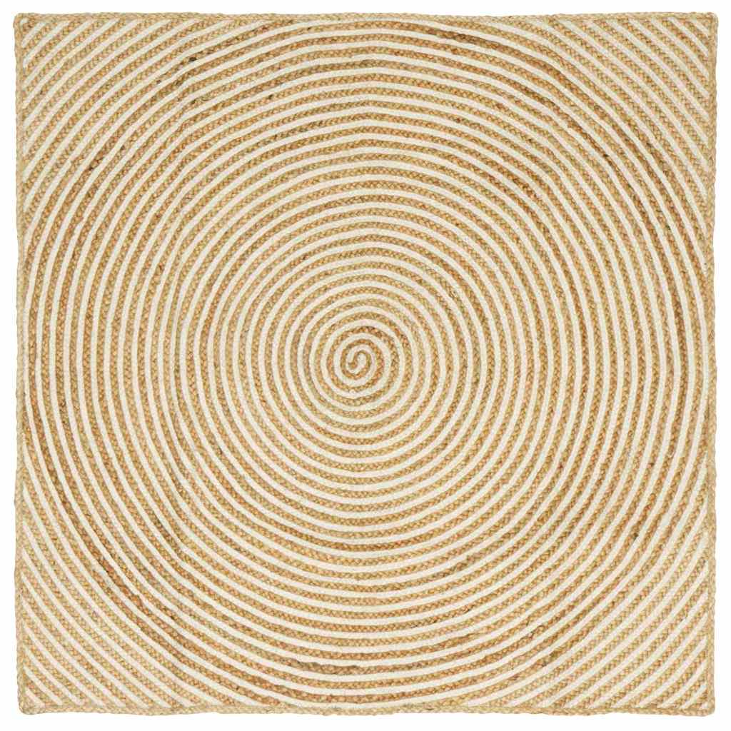 Vloerkleed Natuurlijk en Wit 120 x 120 cm Jute is nu te koop bij PeponiXL, paradijselijk wonen!