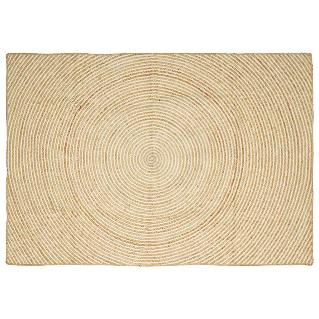 Vloerkleed Natuurlijk en Wit 160 x 230 cm Jute is nu te koop bij PeponiXL, paradijselijk wonen!
