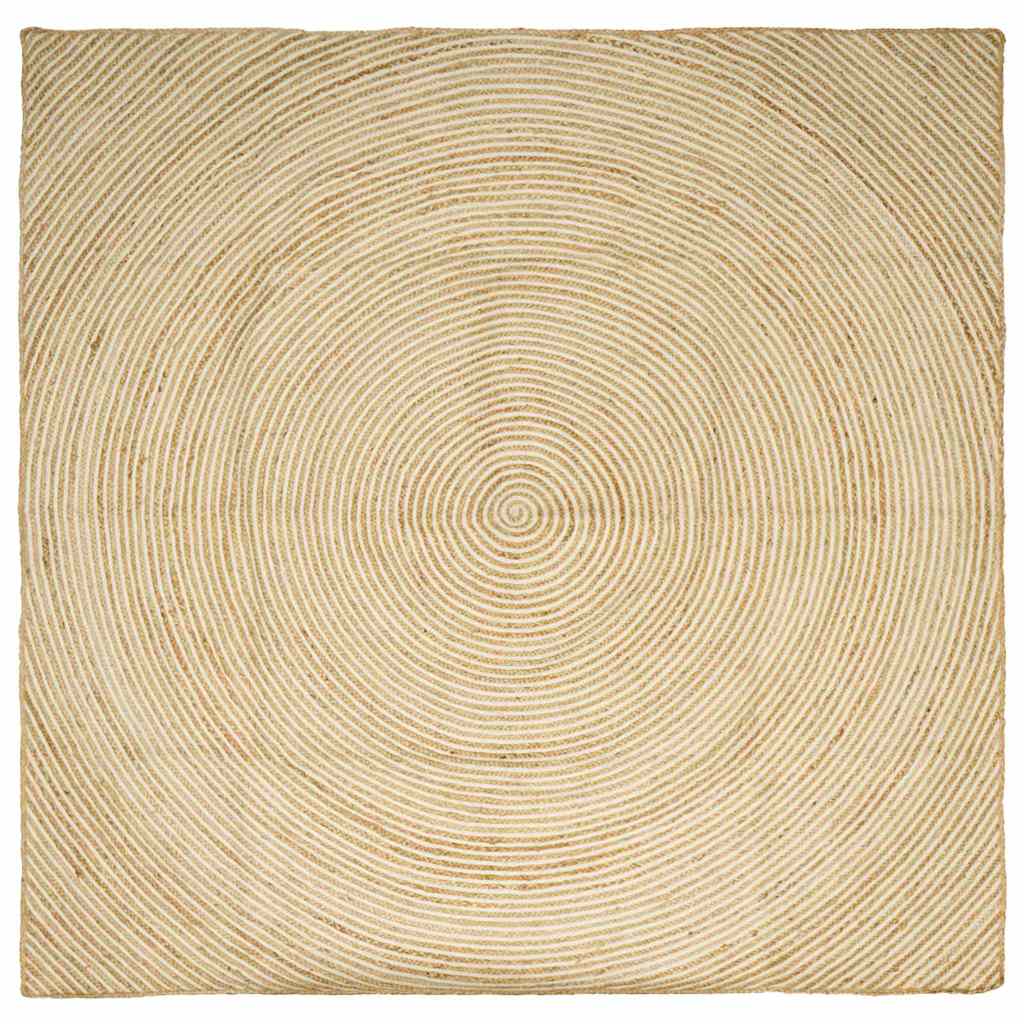 Vloerkleed Natuurlijk en Wit 200 x 200 cm Jute is nu te koop bij PeponiXL, paradijselijk wonen!