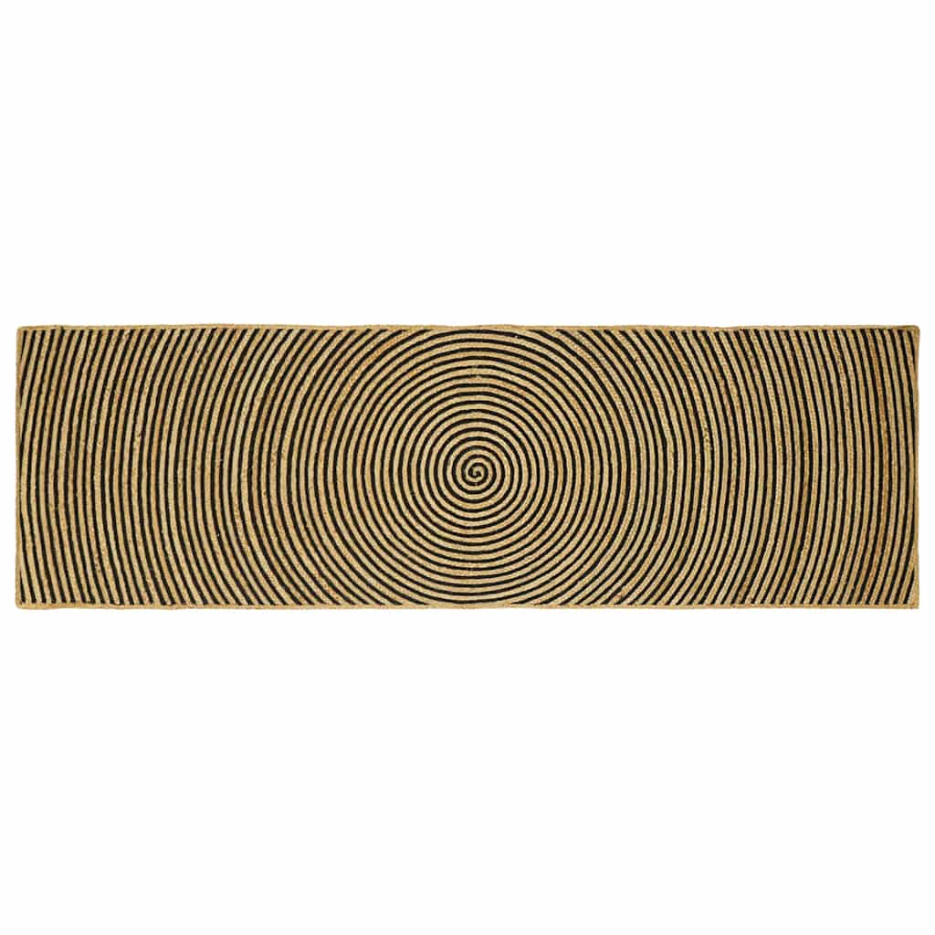 Vloerkleed Natuurlijk en Zwart 80 x 250 cm Jute is nu te koop bij PeponiXL, paradijselijk wonen!