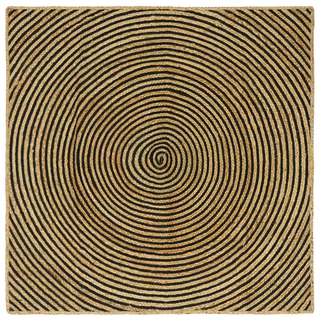 Vloerkleed Natuurlijk en Zwart 120 x 120 cm Jute is nu te koop bij PeponiXL, paradijselijk wonen!