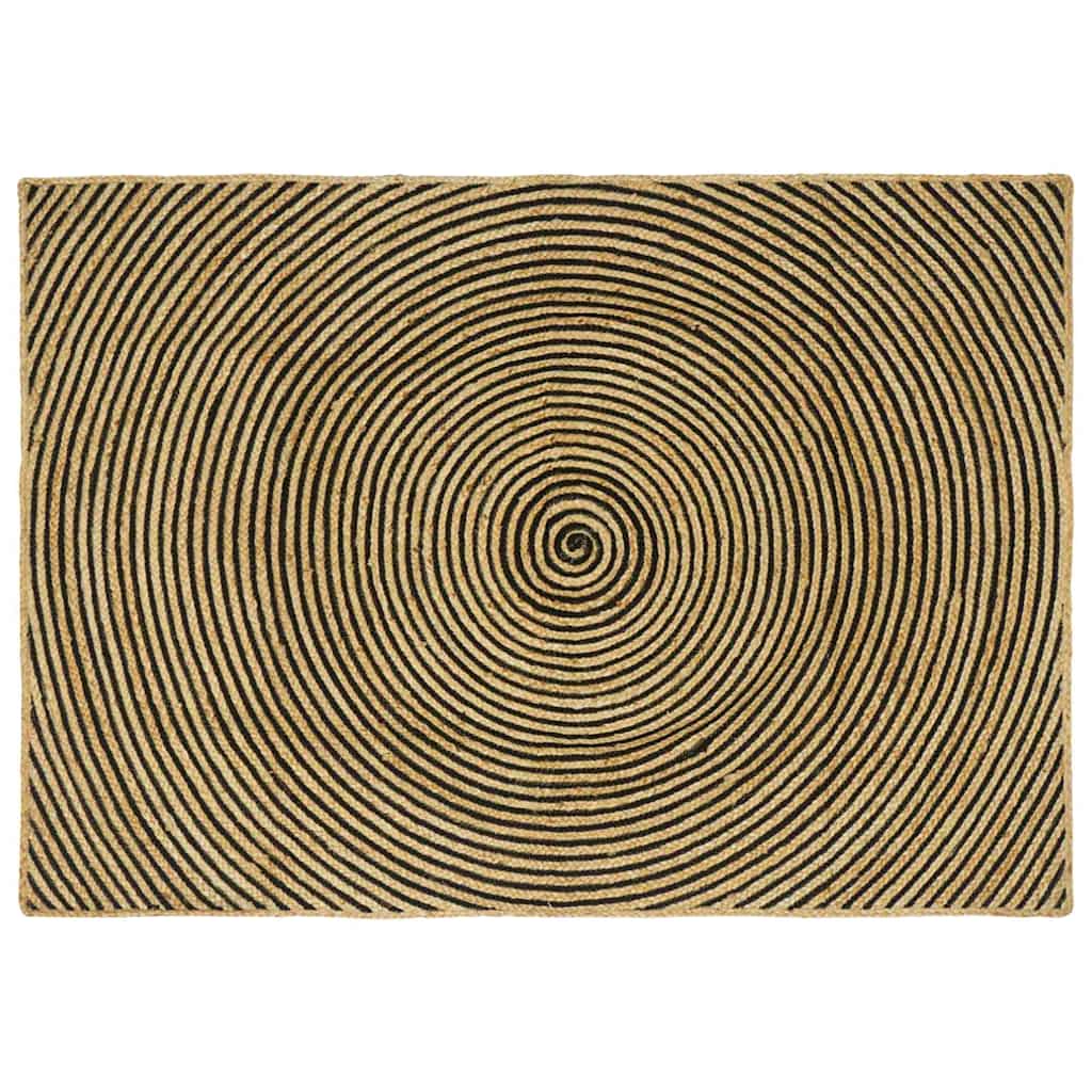 Vloerkleed Natuurlijk en Zwart 120 x 170 cm Jute is nu te koop bij PeponiXL, paradijselijk wonen!
