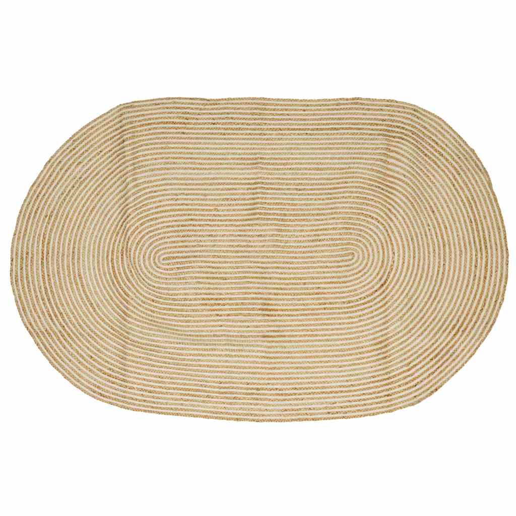 Vloerkleed Natuurlijk en Wit 205 x 305 cm Jute is nu te koop bij PeponiXL, paradijselijk wonen!