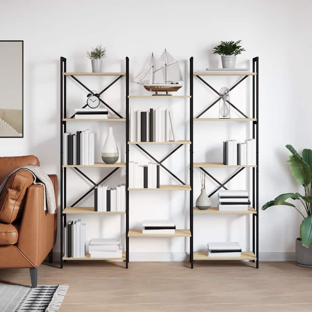 Boekenkast Sonoma Eiken 156 x 25 x 167 cm Bewerkt hout is nu te koop bij PeponiXL, paradijselijk wonen!