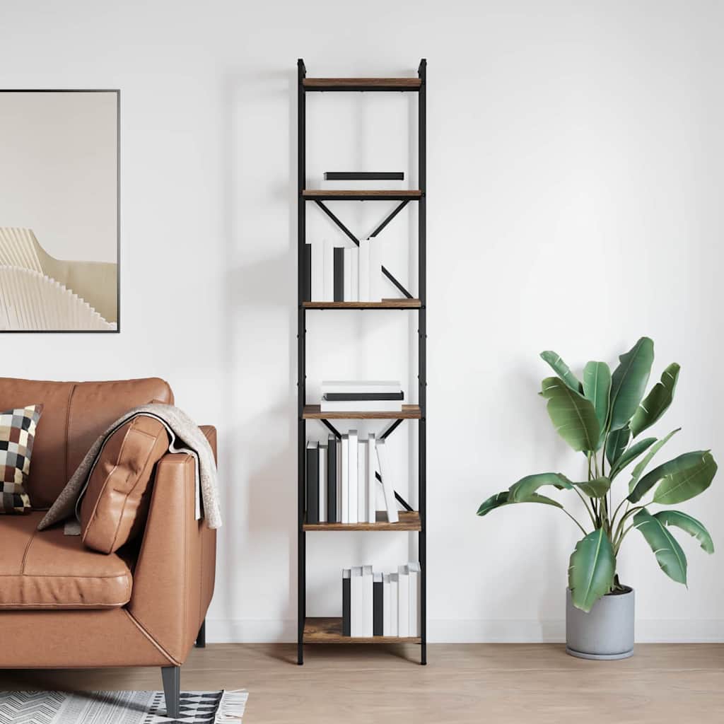 Boekenkast Gerookt eiken 40 x 30 x 189,5 cm Bewerkt hout is nu te koop bij PeponiXL, paradijselijk wonen!