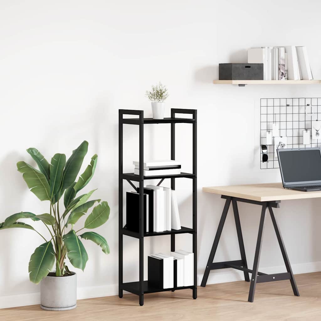 Boekenkast Zwart Eiken 40 x 30 x 119 cm Bewerkt hout is nu te koop bij PeponiXL, paradijselijk wonen!