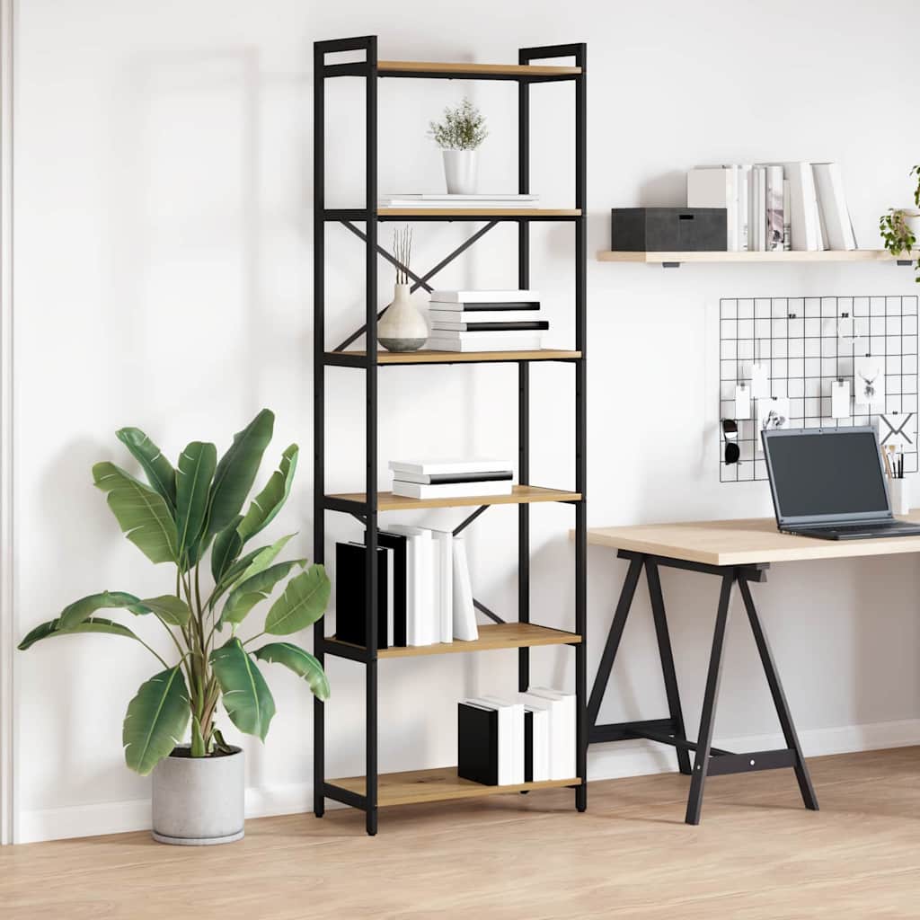 Boekenkast Artisan Eiken 60 x 30 x 189,5 cm Bewerkt hout is nu te koop bij PeponiXL, paradijselijk wonen!