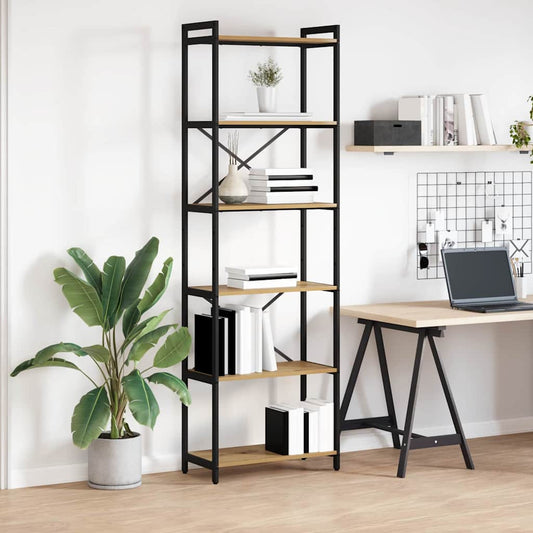 Boekenkast Artisan Eiken 60 x 30 x 189,5 cm Bewerkt hout is nu te koop bij PeponiXL, paradijselijk wonen!