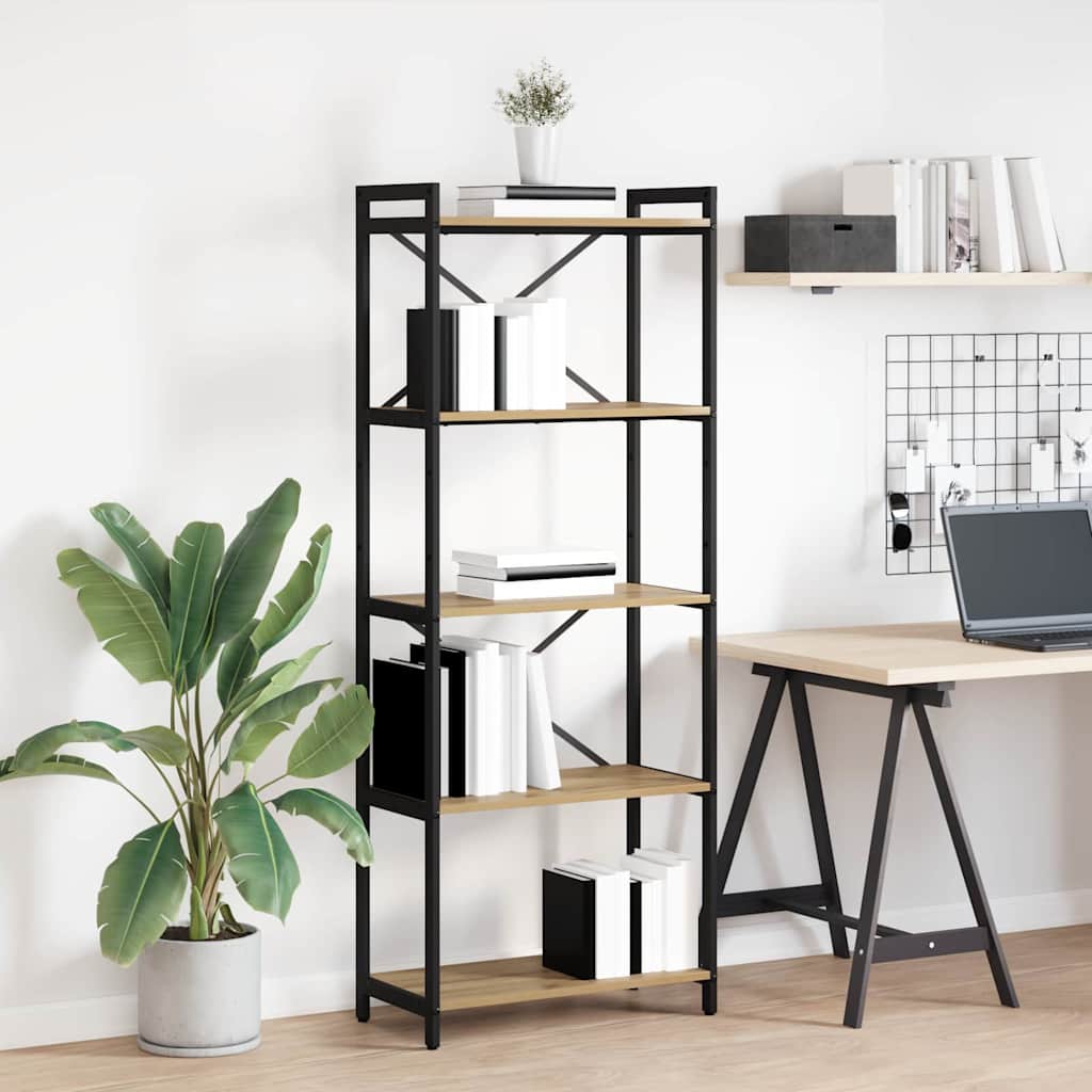 Boekenkast Artisan Eiken 60 x 30 x 155 cm Bewerkt hout is nu te koop bij PeponiXL, paradijselijk wonen!