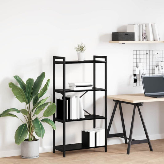Boekenkast Zwart Eiken 60 x 30 x 120 cm Bewerkt hout is nu te koop bij PeponiXL, paradijselijk wonen!