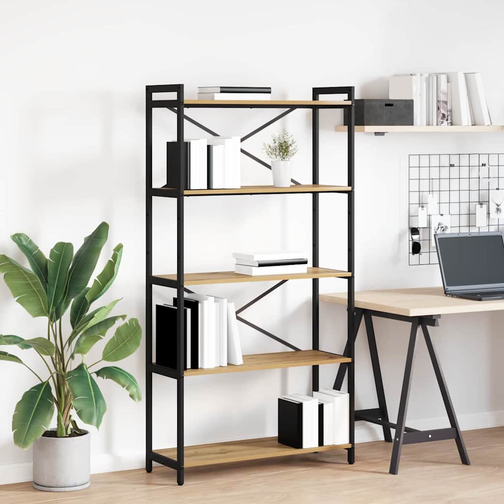 Boekenkast Artisan Eiken 80 x 30 x 155 cm Bewerkt hout is nu te koop bij PeponiXL, paradijselijk wonen!
