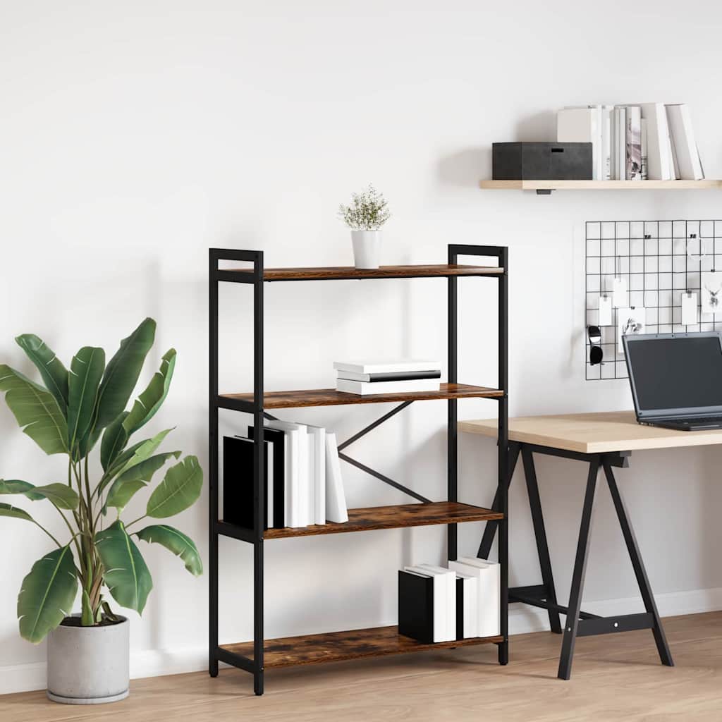 Boekenkast Gerookt eiken 80 x 30 x 120 cm Bewerkt hout is nu te koop bij PeponiXL, paradijselijk wonen!