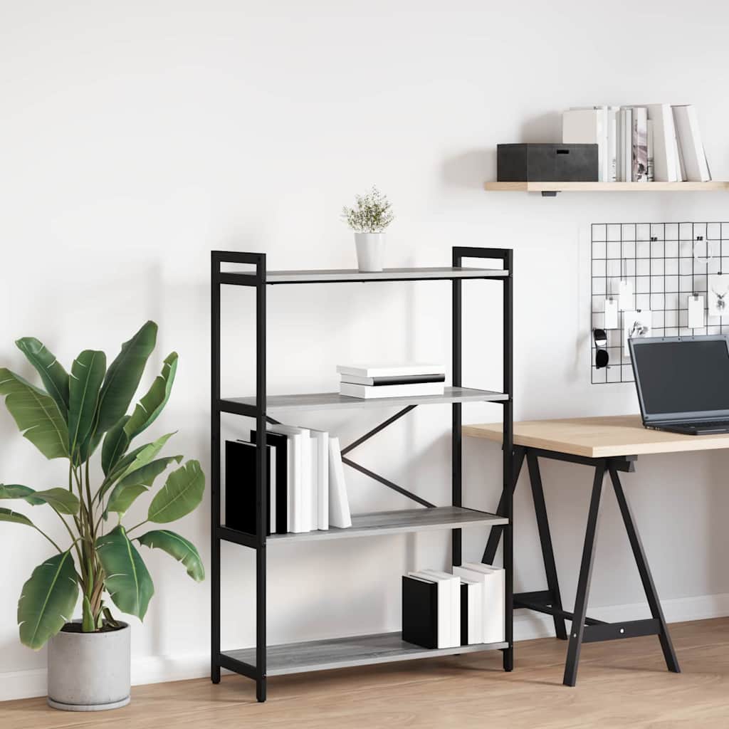 Boekenkast Grijs sonoma 80 x 30 x 120 cm Bewerkt hout is nu te koop bij PeponiXL, paradijselijk wonen!