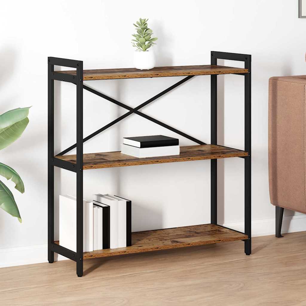 Boekenkast Oud hout 80 x 30 x 85 cm Bewerkt hout is nu te koop bij PeponiXL, paradijselijk wonen!