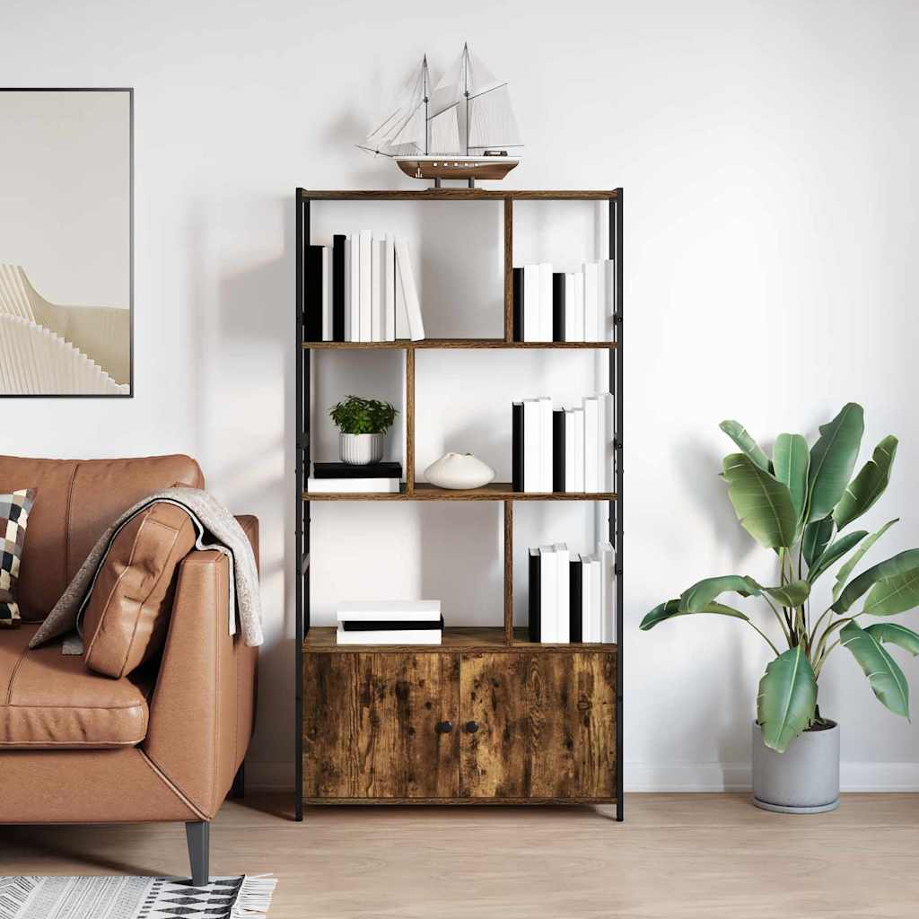 Boekenkast Gerookt eiken 80 x 30 x 155,5 cm Bewerkt hout is nu te koop bij PeponiXL, paradijselijk wonen!