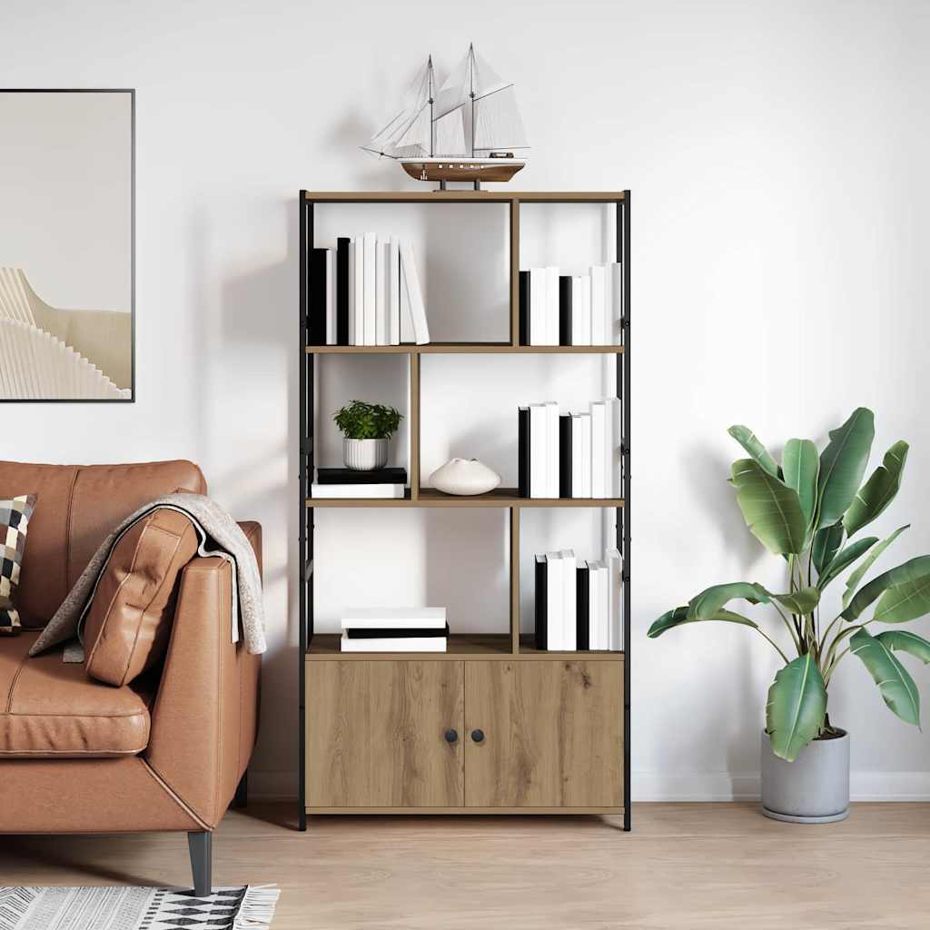 Boekenkast 80 x 30 x 155,5 cm Bewerkt hout Artisan Eiken is nu te koop bij PeponiXL, paradijselijk wonen!
