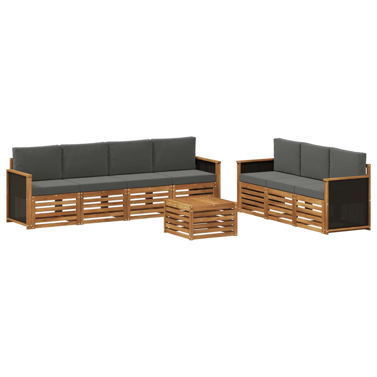 Sofa-Sets met kussen 8 pcs Massief Acaciahout is nu te koop bij PeponiXL, paradijselijk wonen!