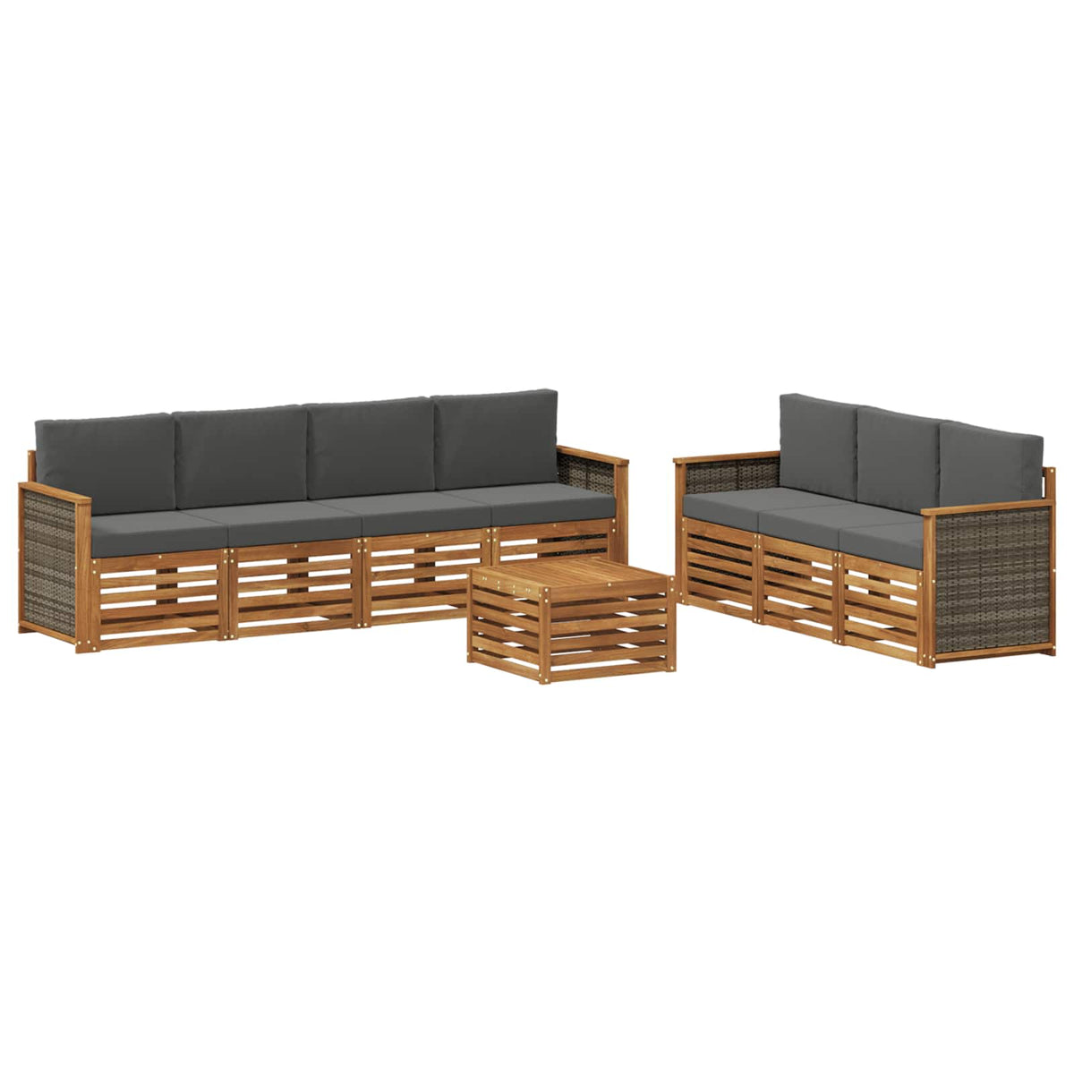Sofa-Sets met kussen 8 pcs Massief Acaciahout is nu te koop bij PeponiXL, paradijselijk wonen!