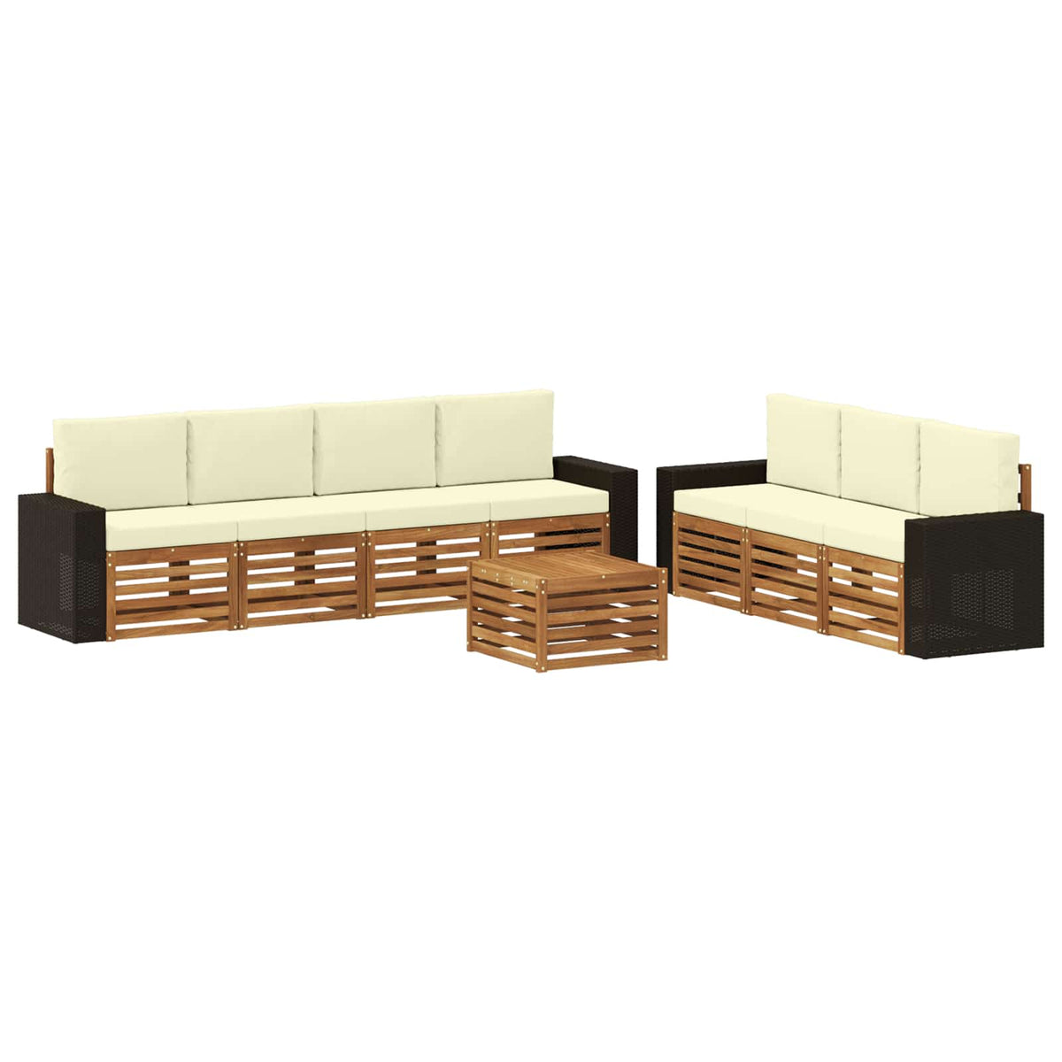 Sofa-Sets met kussen 8 pcs Massief Acaciahout is nu te koop bij PeponiXL, paradijselijk wonen!
