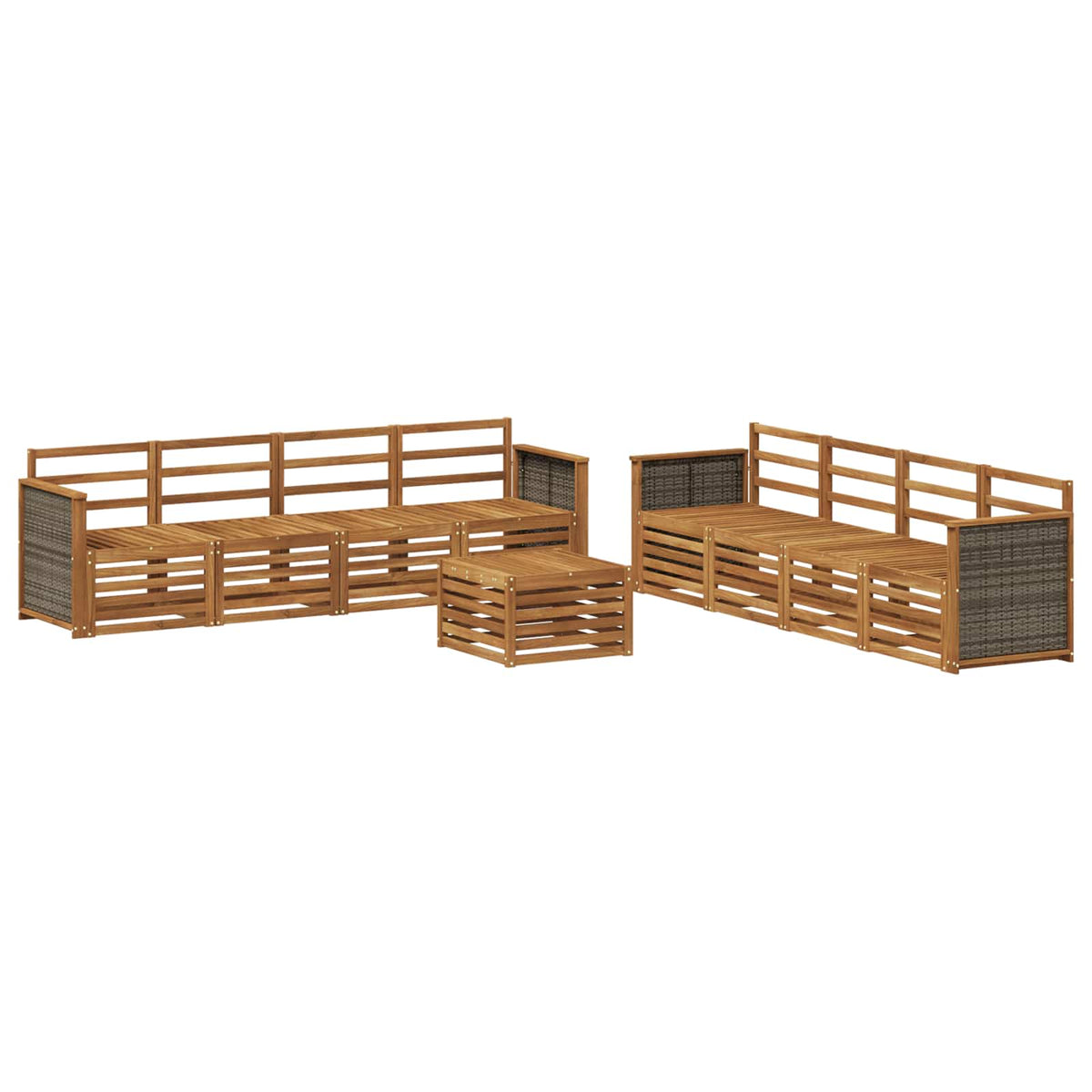 Sofa-Sets 9 pcs Massief Acaciahout is nu te koop bij PeponiXL, paradijselijk wonen!