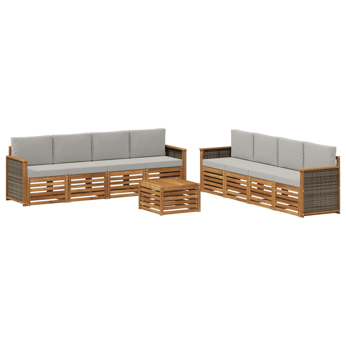 Sofa-Sets met kussen 9 pcs Massief Acaciahout is nu te koop bij PeponiXL, paradijselijk wonen!