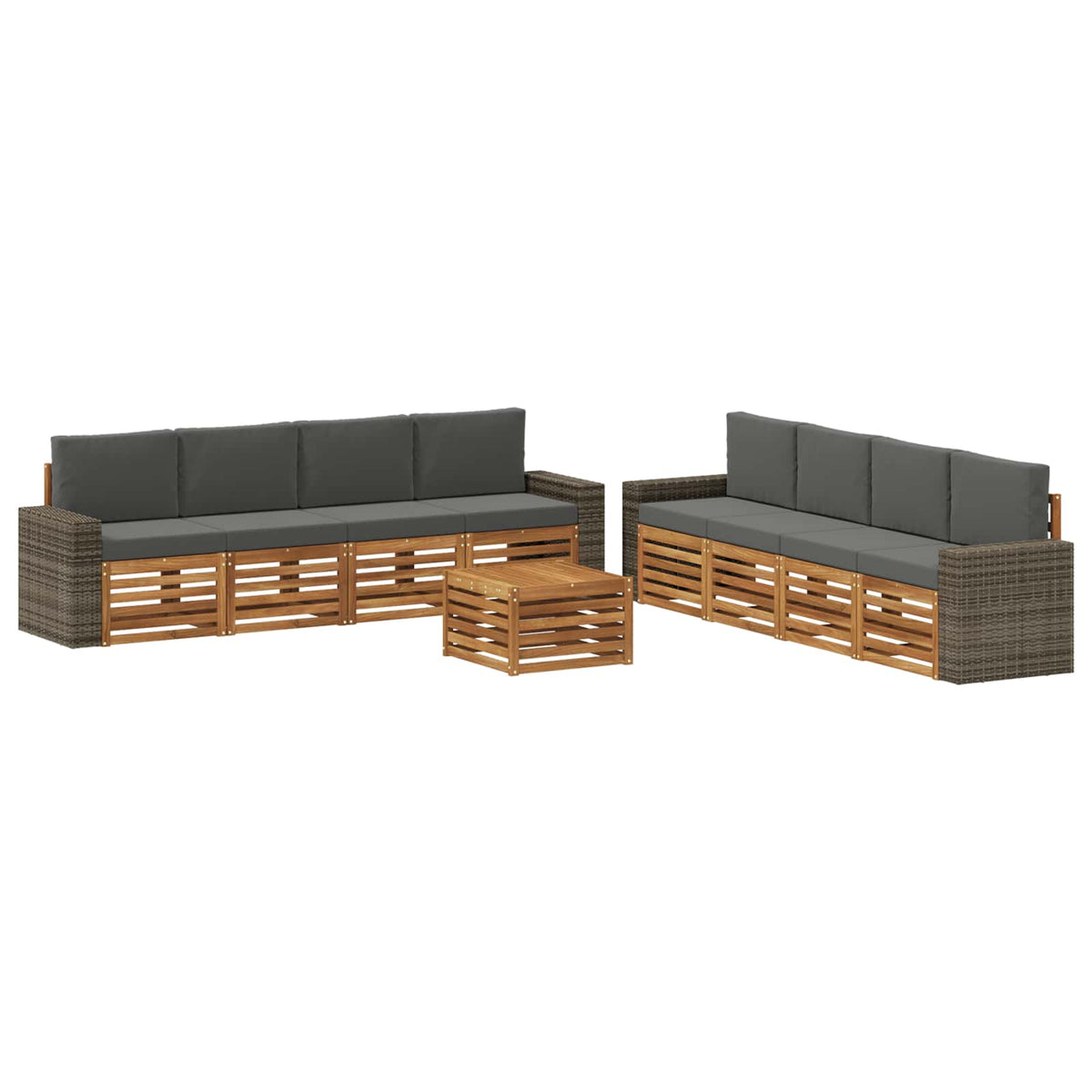 Sofa-Sets met kussen 9 pcs Massief Acaciahout is nu te koop bij PeponiXL, paradijselijk wonen!