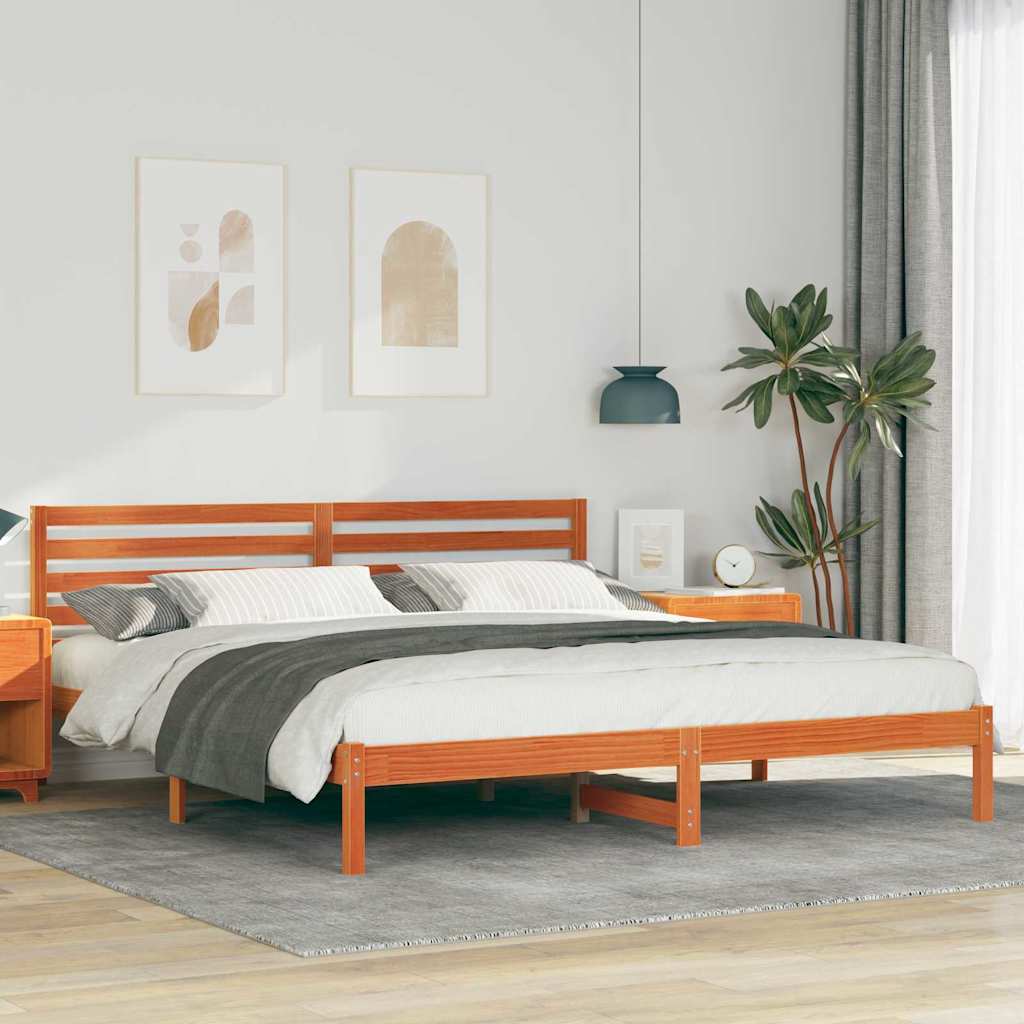 Bedframe Wasbruin 200 x 200 cm Massief grenenhout is nu te koop bij PeponiXL, paradijselijk wonen!