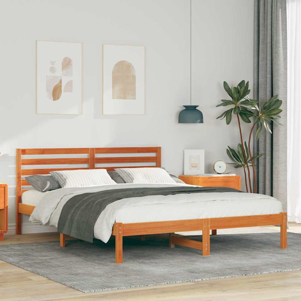 Bedframe Wasbruin 160 x 200 cm Massief grenenhout is nu te koop bij PeponiXL, paradijselijk wonen!