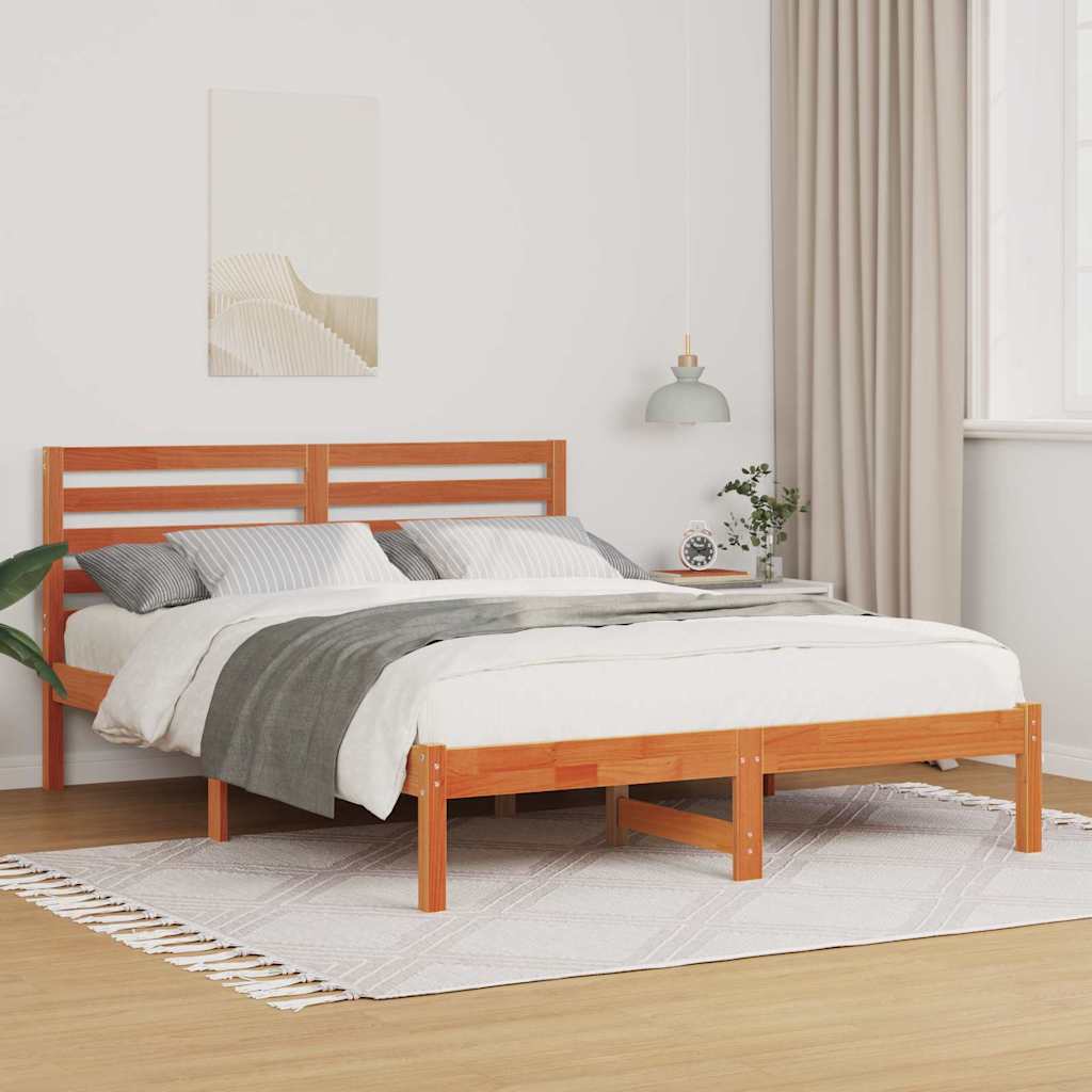 Bedframe Wasbruin 120 x 200 cm Massief grenenhout is nu te koop bij PeponiXL, paradijselijk wonen!