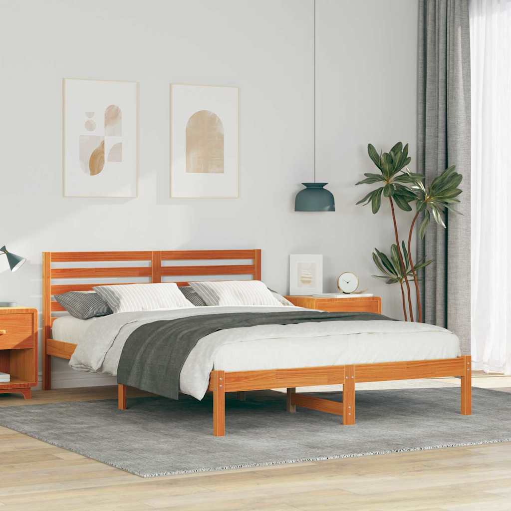 Bedframe Wasbruin 140 x 220 cm Massief grenenhout is nu te koop bij PeponiXL, paradijselijk wonen!