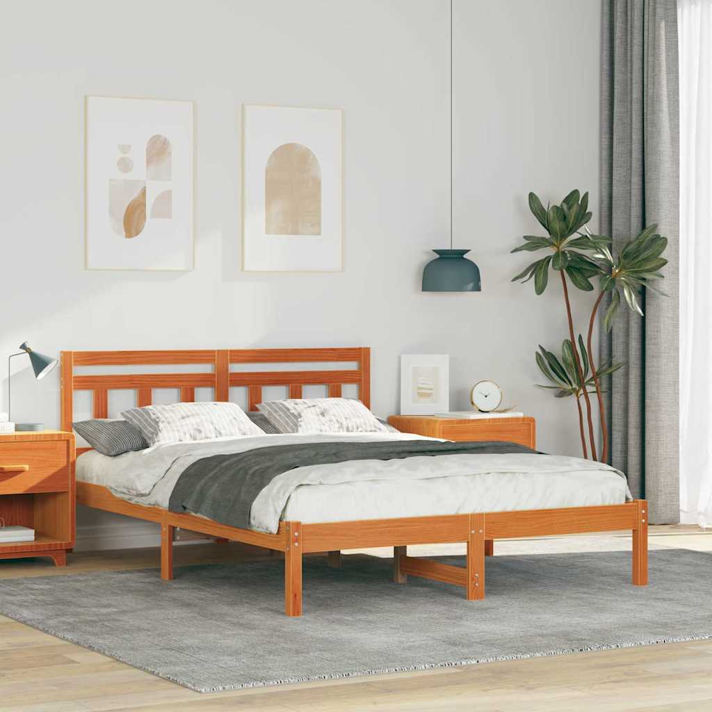 Bedframe Bruin 120 x 200 cm Massief grenenhout is nu te koop bij PeponiXL, paradijselijk wonen!