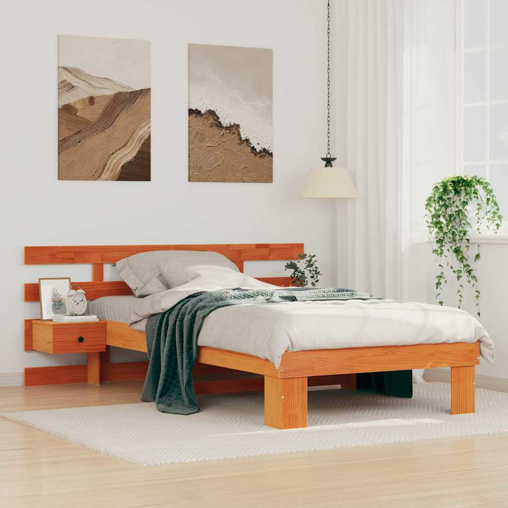 Bedframe Wasbruin 100 x 200 cm Massief grenenhout is nu te koop bij PeponiXL, paradijselijk wonen!