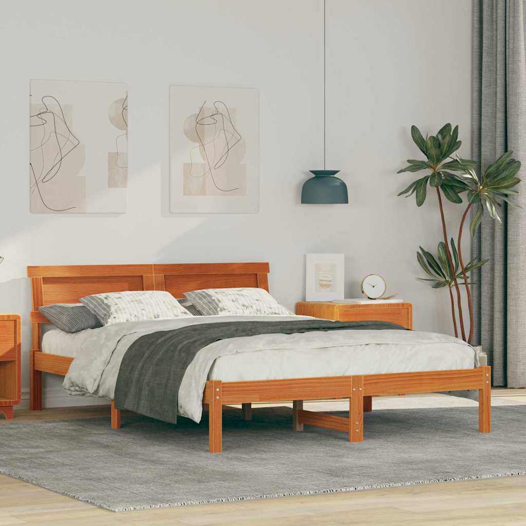 Bedframe Wasbruin 120 x 190 cm Massief grenenhout is nu te koop bij PeponiXL, paradijselijk wonen!