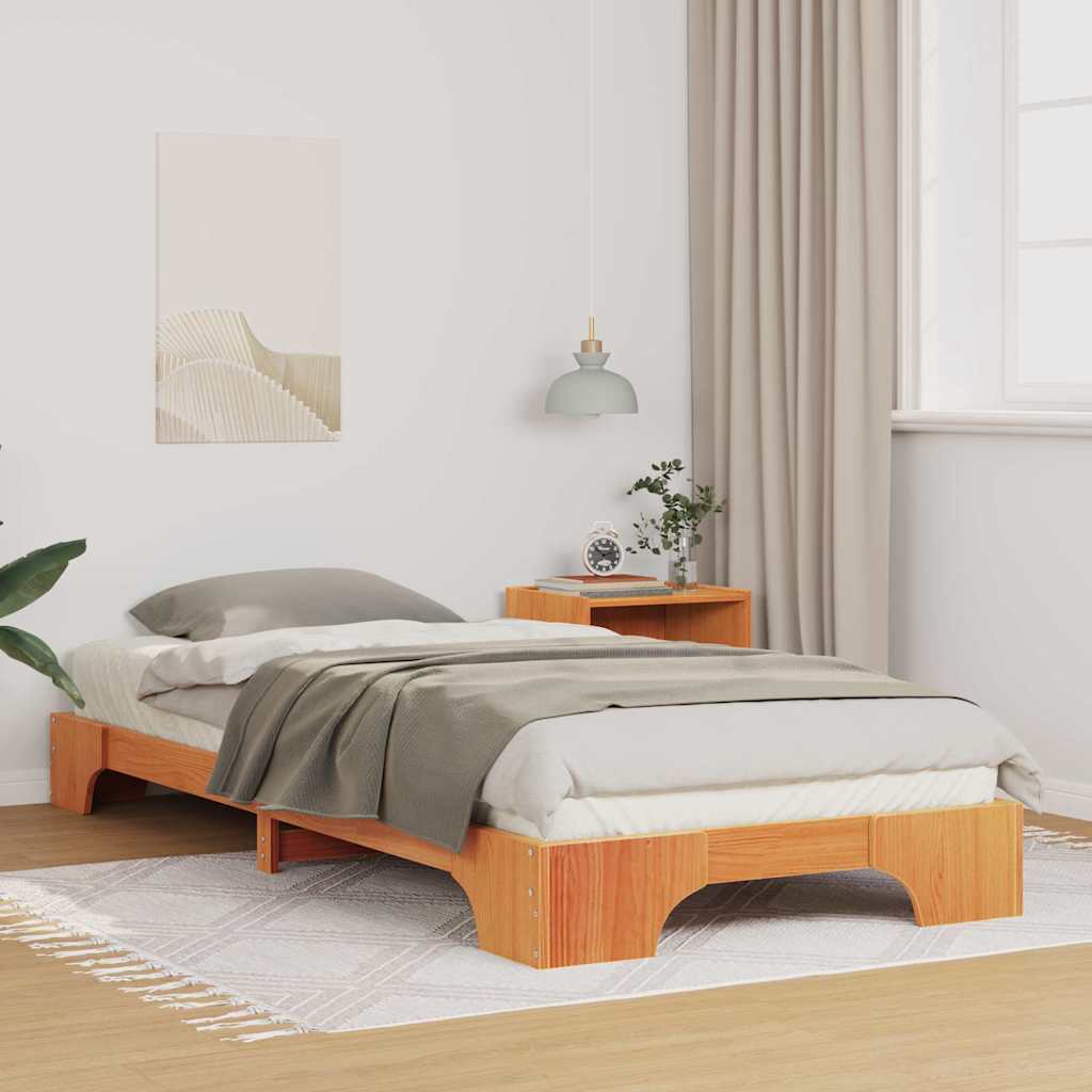 Bedframe Bruin 90 x 210 cm Massief grenenhout is nu te koop bij PeponiXL, paradijselijk wonen!