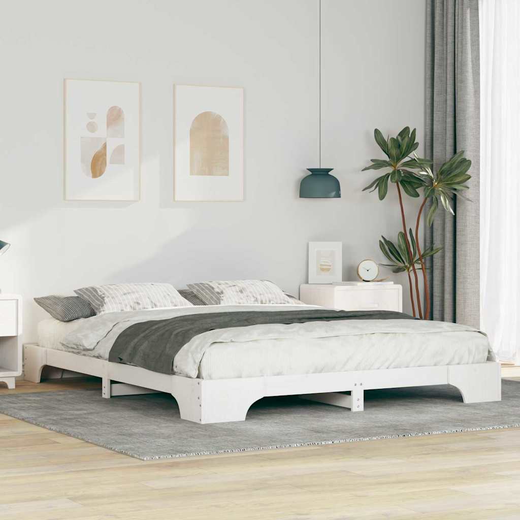 Bedframe Wit 160 x 210 cm Massief grenenhout is nu te koop bij PeponiXL, paradijselijk wonen!