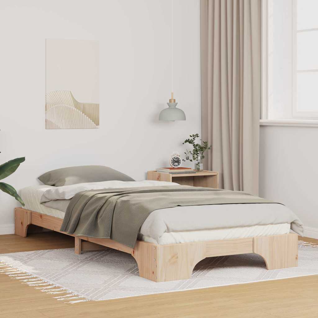 Bedframe Bruin 100 x 220 cm Massief grenenhout is nu te koop bij PeponiXL, paradijselijk wonen!