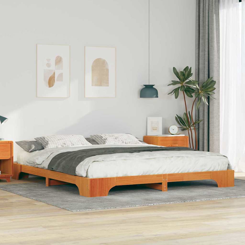 Bedframe Bruin 180 x 220 cm Massief grenenhout is nu te koop bij PeponiXL, paradijselijk wonen!