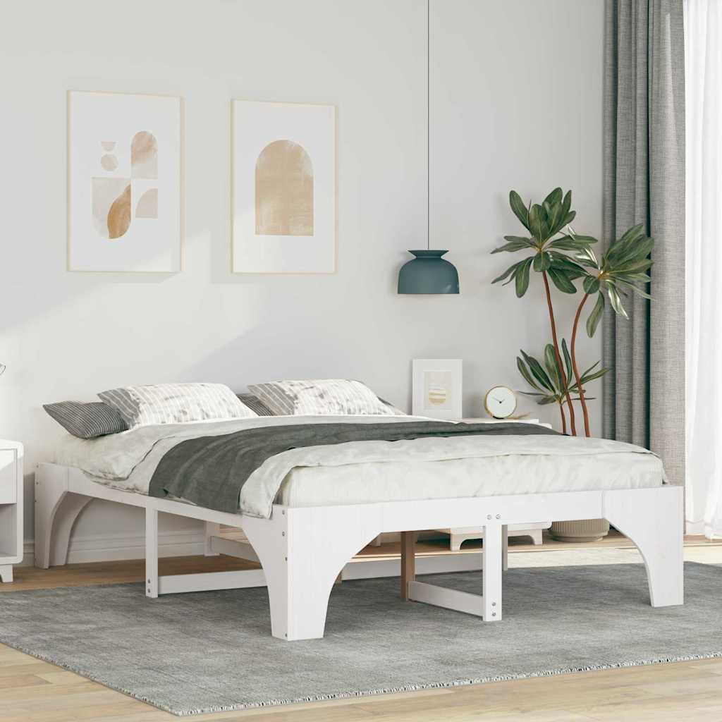 Bedframe Wit 140 x 200 cm Massief grenenhout is nu te koop bij PeponiXL, paradijselijk wonen!