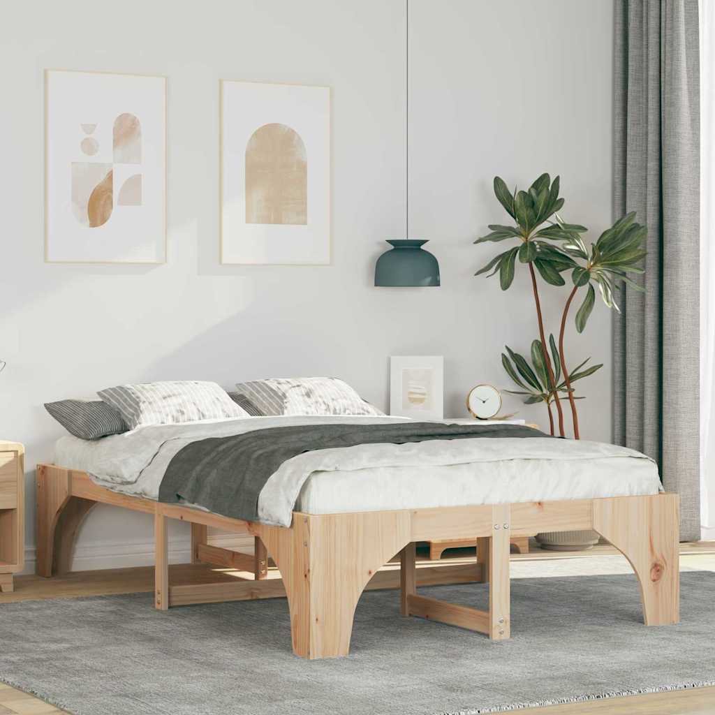 Bedframe Bruin 120 x 190 cm Massief grenenhout is nu te koop bij PeponiXL, paradijselijk wonen!