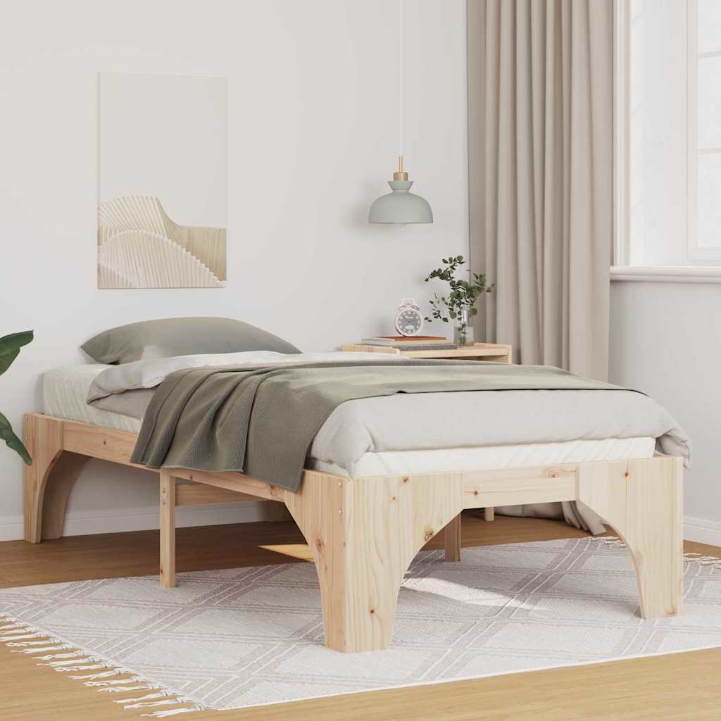 Bedframe Bruin 100 x 200 cm Massief grenenhout is nu te koop bij PeponiXL, paradijselijk wonen!
