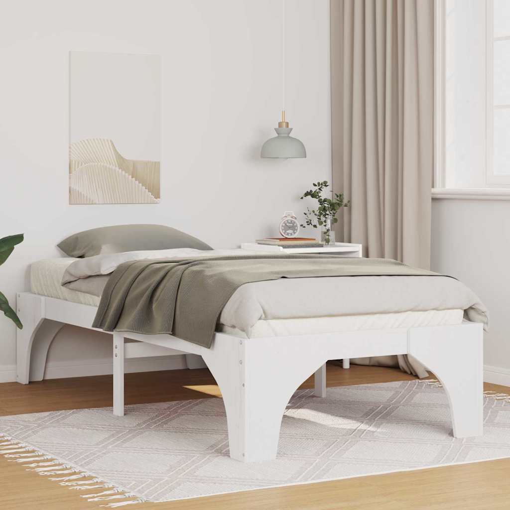 Bedframe Wit 90 x 200 cm Massief grenenhout is nu te koop bij PeponiXL, paradijselijk wonen!
