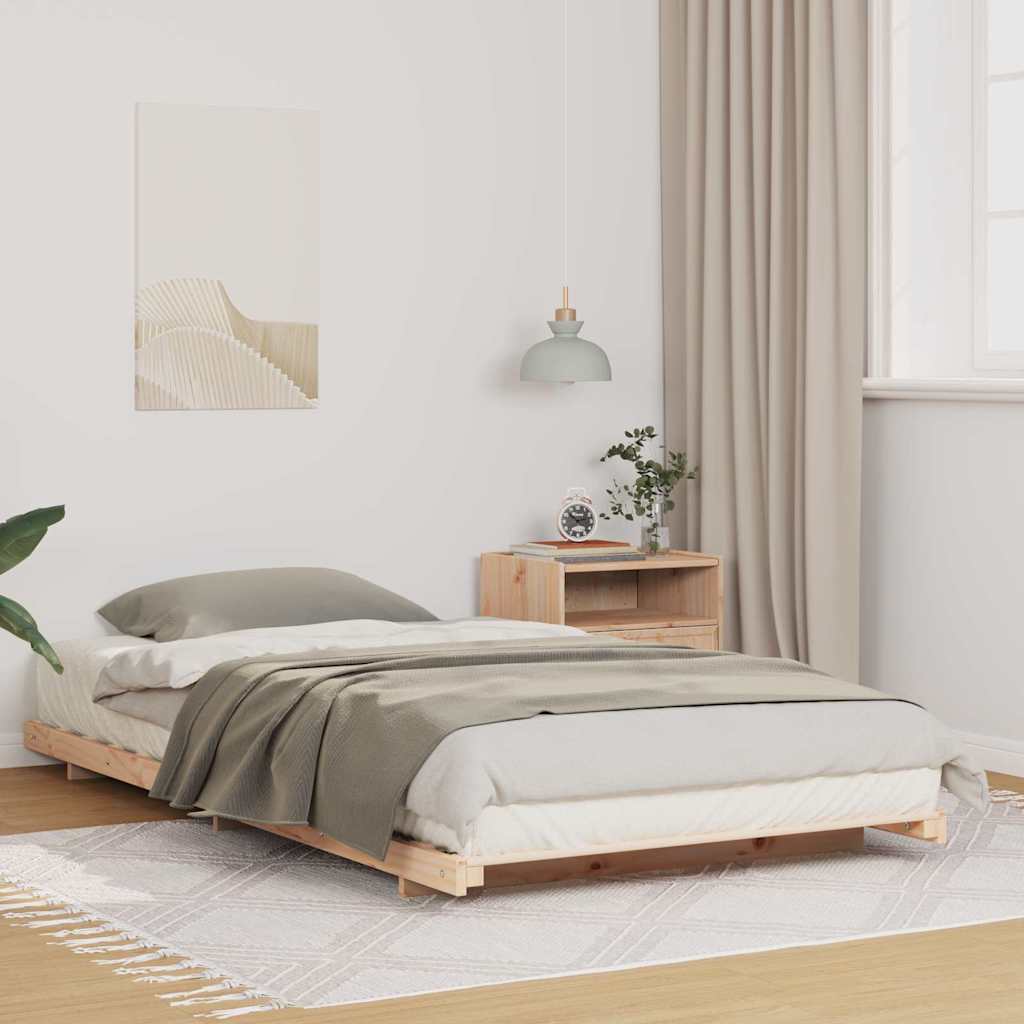 Bedframe Bruin 90 x 210 cm Massief grenenhout is nu te koop bij PeponiXL, paradijselijk wonen!