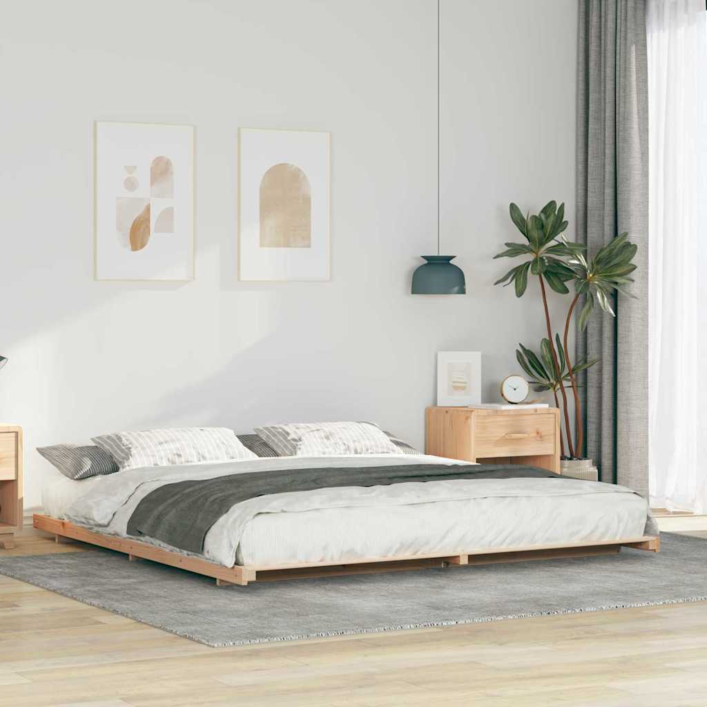 Bedframe Bruin 180 x 210 cm Massief grenenhout is nu te koop bij PeponiXL, paradijselijk wonen!