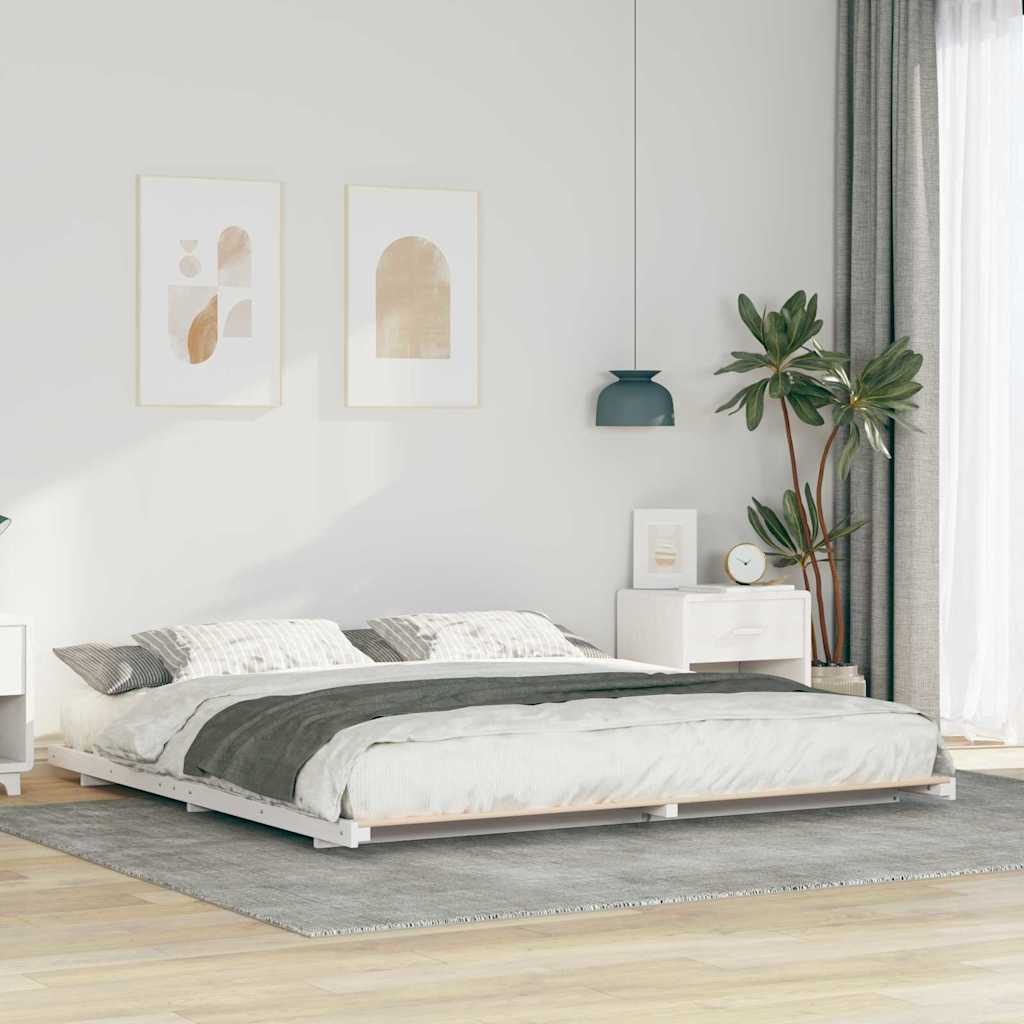 Bedframe Wit 180 x 210 cm Massief grenenhout is nu te koop bij PeponiXL, paradijselijk wonen!